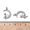 Brass Micro Pave Cubic Zirconia with Glass Pendants KK-Z103-07P-02-2