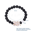 Natural Lava Rock Round Beads Stretch Bracelets BJEW-JB05118-6