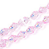 Electroplate Transparent Glass Beads Strands EGLA-N020-03D-1