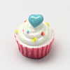 Heart with Cake Resin Cabochons CRES-R183-04B-3