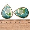 Brass & Transparent Epoxy Resin & Dried Flower Pendants RESI-G133-05G-02-3