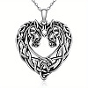 Alloy Viking Knot Heart Horse Pendant Necklaces FS-WG2DD1C-01-5