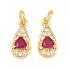 Brass Micro Pave Medium Violet Red Cubic Zirconia Charms CU-CBAB3AD-07G-01-1