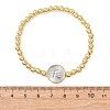 Brass Round Beads Stretch Bracelets for Women BJEW-H640-03A-GP-4