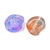 Baking Paint and Golden Metal Enlaced Glass Beads DGLA-T004-14M-2
