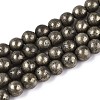 Natural Pyrite Beads Strands X-G-S249-01-8mm-1