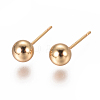 PVD Vacuum Plating 304 Stainless Steel Ball Stud Earrings EJEW-I232-01D-G-1