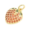 Brass Micro Pave Clear Cubic Zirconia Pendants KK-F938-18G-2