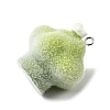 Flocky Opaque Resin Pendants RESI-F062-02A-2