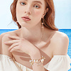   3Pcs Natural Conch Shell & Alloy Starfish & CCB Plastic Pearl Charm Bracelet BJEW-PH0004-35-6