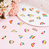 GOMAKERER 40Pcs 10 Style Rainbow Color Pride Alloy Enamel Pendants ENAM-GO0001-06-4