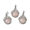 Natural Rose Quartz Pendants G-P498-01P-02-1