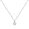 Alloy Hollow Flower with Star Pendant Necklaces for Women PW-WGA599A-01-5