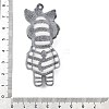Animal Theme Flocking Silicone Pendants SIL-C012-03F-3
