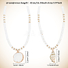 ANATTASOUL 2Pcs 2 Style Natural Shell Pendant Necklaces Set with Disc Beaded Chains for Women NJEW-AN0001-75-2