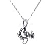 Alloy Musical Note with Dragon Pendant Necklace for Men Women MUSI-PW0001-05-1