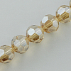 Electroplate Glass Bead Strands EGLA-R015-6mm-24-2