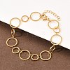 304 Stainless Steel Link Chain Bracelets for Women BJEW-P373-03A-G-3