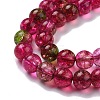 Crackle Glass Round Bead Strands CCG-C001-01B-02-4