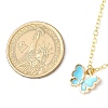 Alloy Enamel Butterfly Pendant Necklaces NJEW-JN05143-3