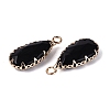 Natural Obsidian Faceted Pendants G-Q606-104G-01-2