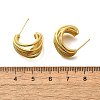 Multilayer C-Shaped Brass Stud Earrings EJEW-R018-03G-5