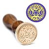 Brass Wax Seal Stamp with Handle AJEW-WH0184-1142-5