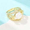 Brass Micro Pave Cubic Zirconia Finger Rings for Women RJEW-D340-02G-07-4
