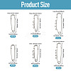 6 Styles 304 Stainless Steel Safety Pins Brooch Findings STAS-TA0006-12P-3