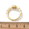 Round Brass Micro Pave Cubic Zirconia Cuff Finger Rings RJEW-C120-02G-5