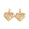 Brass Micro Pave Clear Cubic Zirconia Charms KK-E068-VC282-2