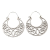 Non-Tarnish 304 Stainless Steel Hollow Moon Hoop Earrings EJEW-P248-13P-2