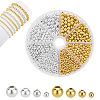 8 Styles Brass Smooth Round Beads KK-PH0013-53-1