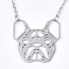 Non-Tarnish 201 Stainless Steel Puppy Pendant Necklaces NJEW-T009-JN041-1-40-1