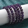 Natural Amethyst Bead Stretch Bracelets BJEW-K212-C-034-4