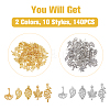 SUPERFINDINGS 140Pcs 10 Styles Alloy Pendants FIND-FH0007-11-3