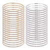 20Pcs 2 Colors Square Rhinestone Cup Chain Bracelets for Women BJEW-GA0001-22-1