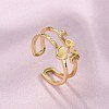 Brass Cuff Finger Rings RJEW-C120-09G-1