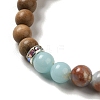 6mm Round Sandalwood and Synthetic Shoushan Stone Beaded Stretch Bracelets BJEW-B080-09A-3