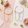 2Pcs 2 Colors Iron Upper Arm Cuff Bangles for Women AJEW-HY0002-61B-4