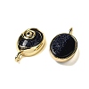 Synthetic Blue Goldstone Oval Pendants G-K371-01G-04-2