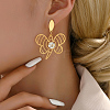 Elegant Tassel Butterfly Stainless Steel Stud Earrings PO0669-4