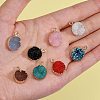 16Pcs 8 Colors Electroplate Druzy Resin Pendants RESI-SZ0001-20-4