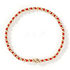 Glass Seed Beads & CCB Beads Stretch Bracelets TB4137-15-1