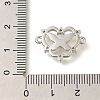 Brass Clear Cubic Zirconia Heart Links KK-K388-83P-3