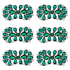 6Pcs Flower Glass Rhinestone Cabochons DIY-FG0010-18D-1