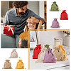 24Pcs 6 Colors Flower Printed Cloth Drawstring Bags ABAG-CA0001-22C-6