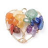 Chakra Natural Gemstone Chip Pendants PALLOY-JF01493-01-1