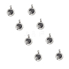 Trendy Original Color 304 Stainless Steel Grade A Rhinestone Flat Round Charm Pendants RB-UN0001-02P-1