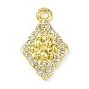 Brass Micro Pave Clear Cubic Zirconia Pendants KK-L238-21G-1